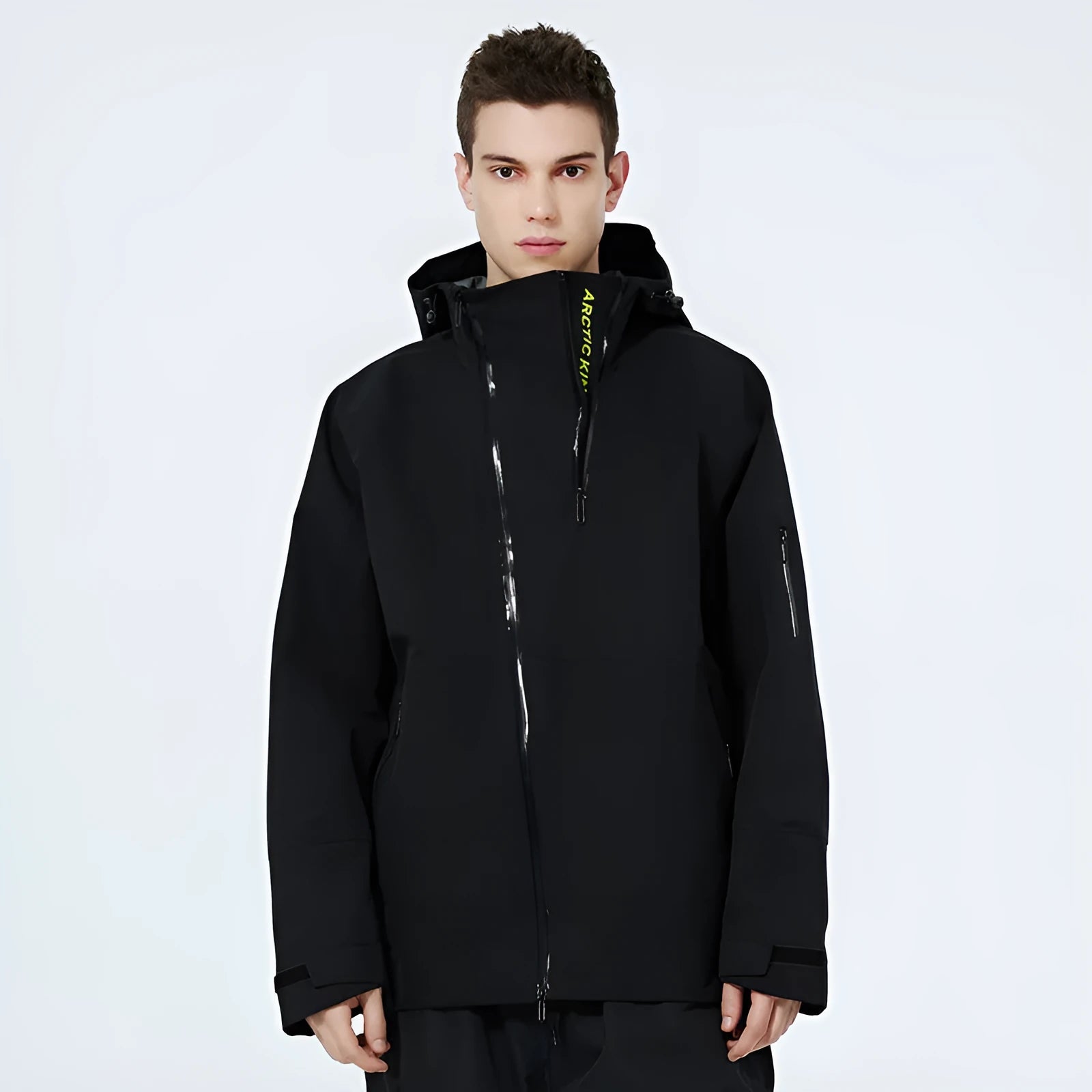 Unisex double plate ski suit in windproof waterproof construction for winter sports
