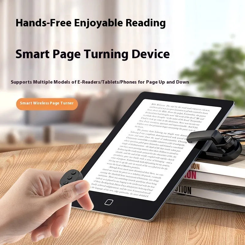 Wireless age-turner remote control and clicker for reading devices in black, pink or white colours