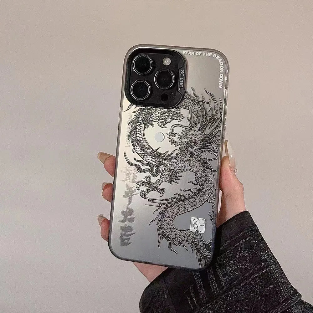 Dragon Year Daji matte PC phone case for iPhone in black colour