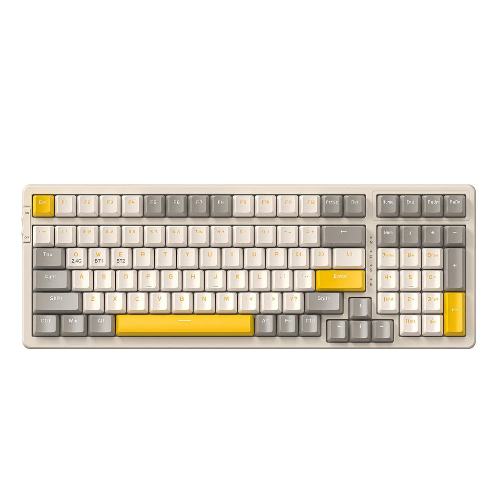 Free Wolf K96 Bluetooth dual-mode hot-swap mechanical keyboard in a choice of four colour-themed versions with RGB lighting.
