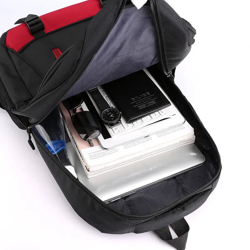 Waterproof nylon school backpack with airpillow straps in four colour options