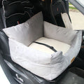 Teddy car mat pet safety seat cushion in cloth, coffee colour, with cushioned padding for dogs and cats