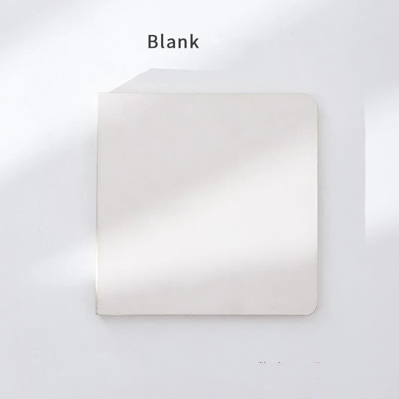Square fruit design notebook with 14.5cm sides showing colour-embossed cover options.