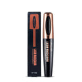 Black waterproof mascara tube with wand applicator for curling lashes and preventing smudging
