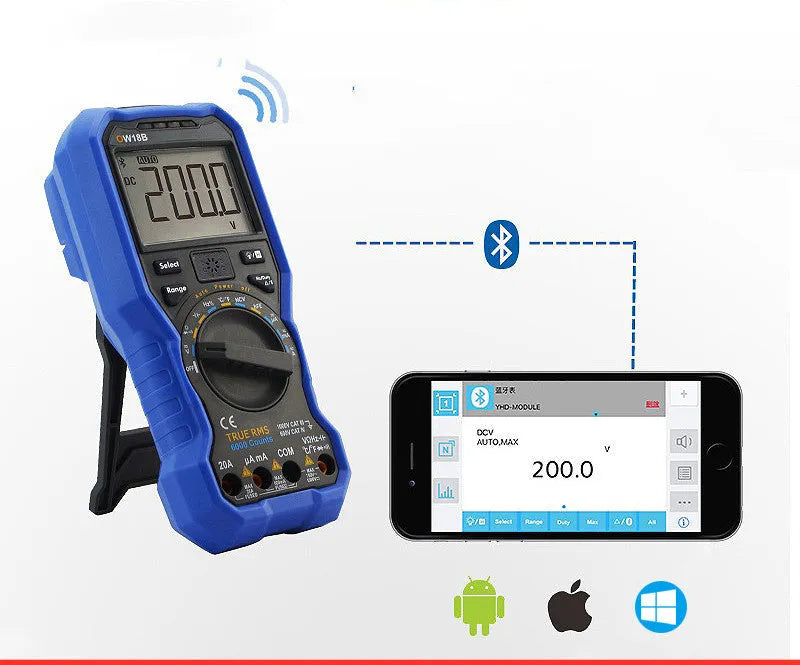 Handheld digital multimeter with NCV voltage sensing and temperature measurement function