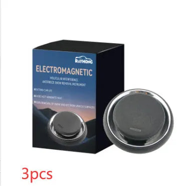 Black portable car deicing instrument measuring 7.4x7.4x1.6cm for snow and ice removal