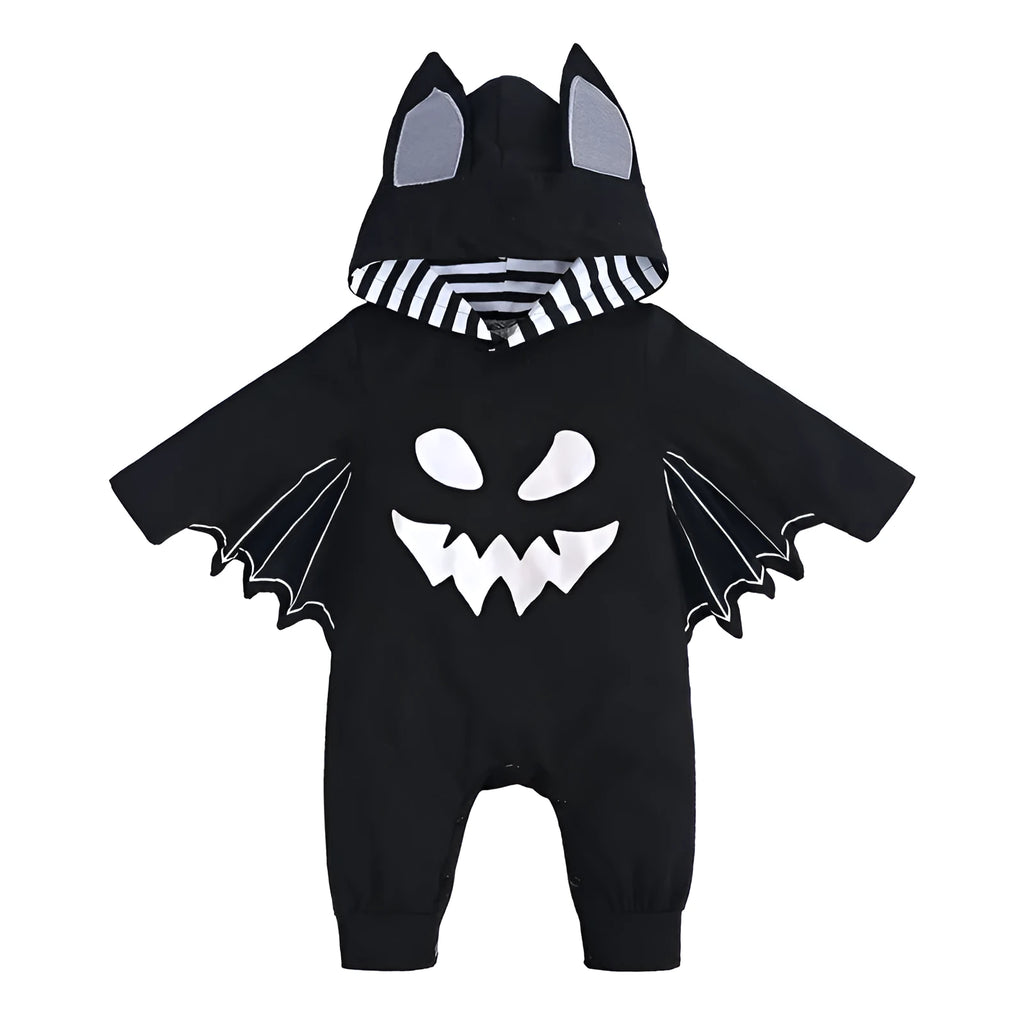 Baby cotton batwing sleeve jumpsuit neutral unisex hooded romper autumn Halloween