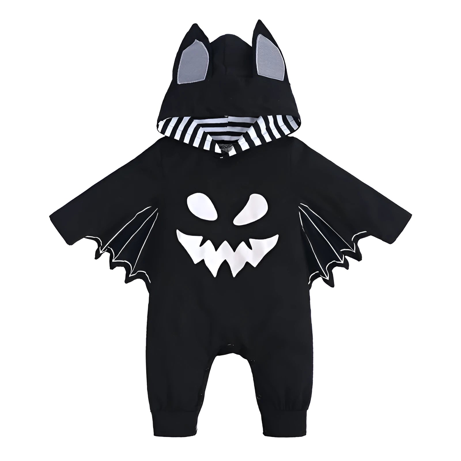 Baby cotton batwing sleeve jumpsuit neutral unisex hooded romper autumn Halloween