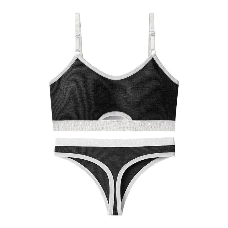 White cotton sports vest with an integrated underwired tube top, shown from the back to highlight contrast detail.