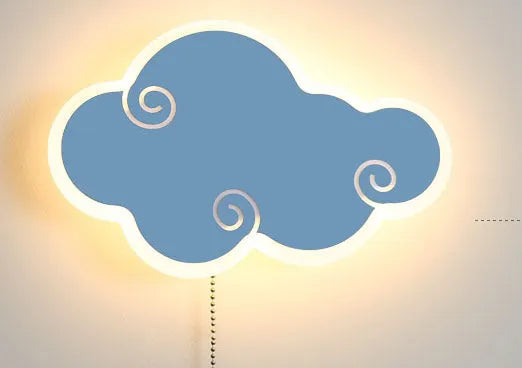 Cloud-shaped acrylic children's wall lamp in modern simple style for bedroom lighting