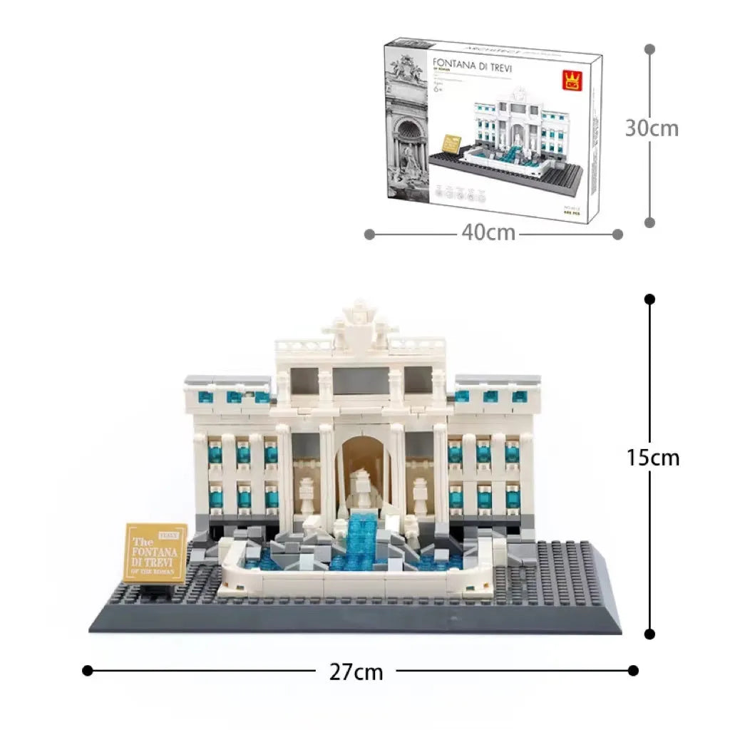 Wange building blocks set with over 800 ABS plastic pieces for landmark construction