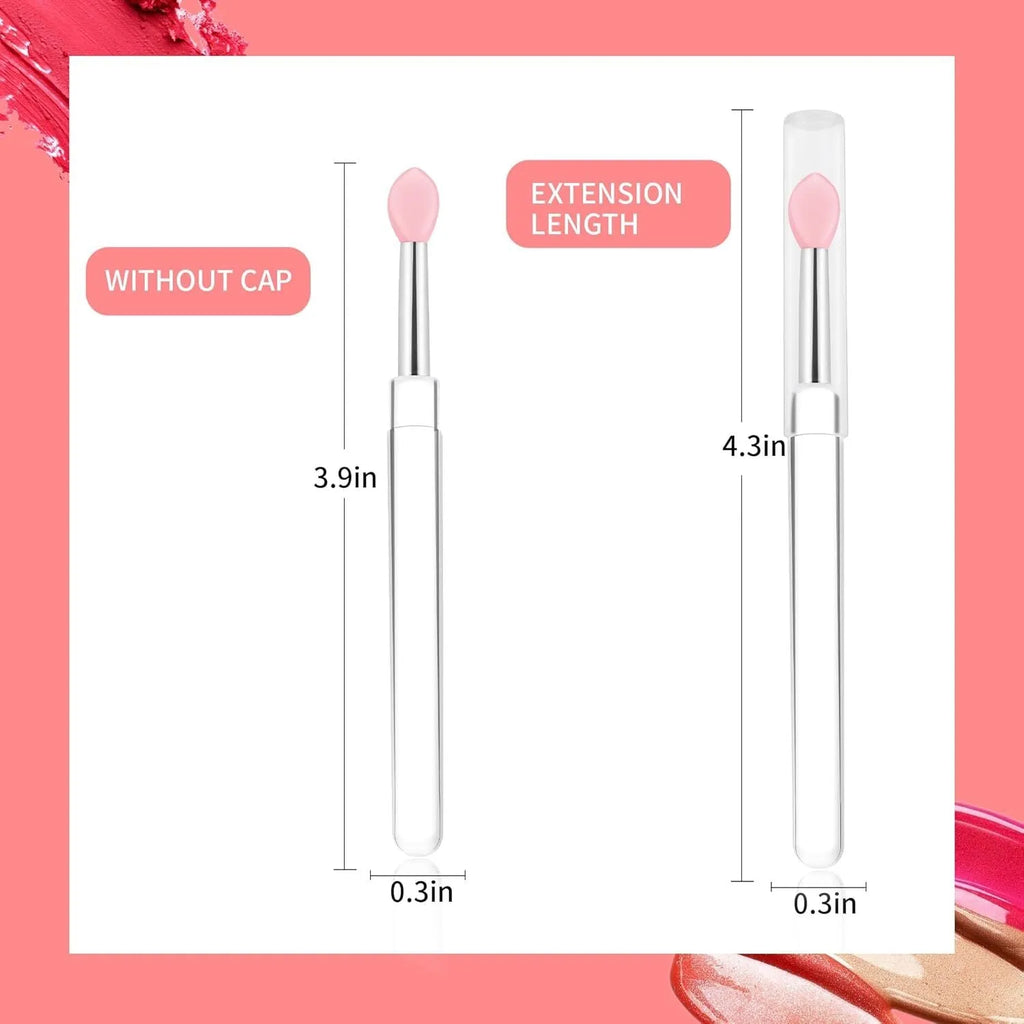 Set of silicone lip brushes with protective caps in eight different colours