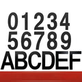 Black stainless steel sticky house number sign showing digits 7.5 cm tall