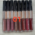 C-L021 double-head lip gloss with non-stick cup applicator shown in colour shades 01 to 08