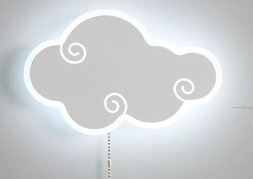 Cloud-shaped acrylic children's wall lamp in modern simple style for bedroom lighting