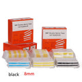 SMT double-sided splicing tape rolls in yellow, black, blue and gum colours showing 8mm, 12mm, 16mm, 24mm width options