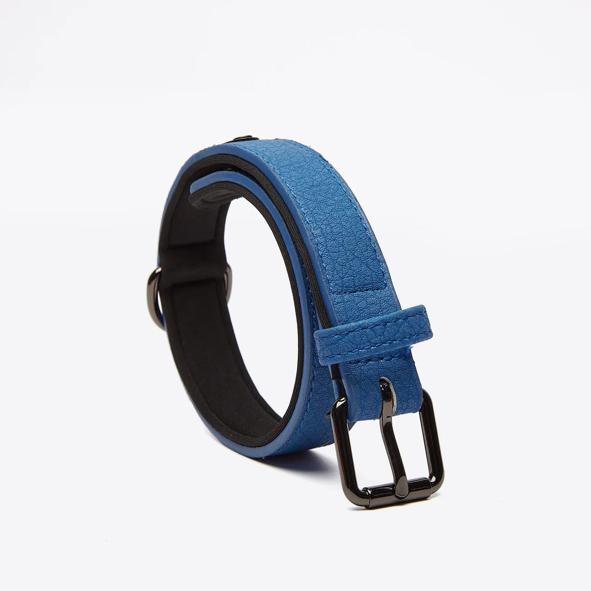 Orange soft leather dog collar for large dogs with lychee pattern PU outer and alloy buckle