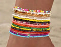 Women's bohemian bracelet set with 17 handmade mixed material beaded bracelets in European and American style