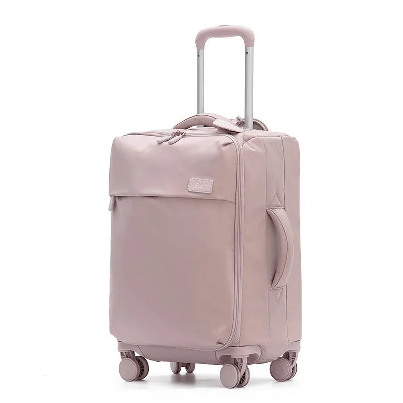 Ultra-light waterproof Oxford cloth suitcase in bluestone green with universal wheels