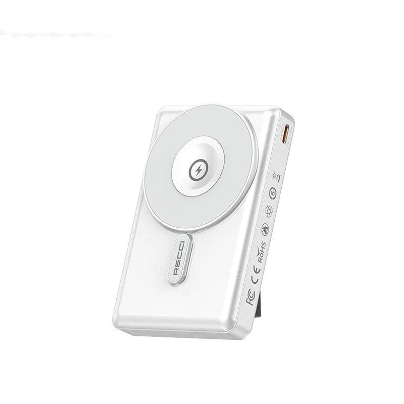 Magnetic wireless power bank 10000 mAh plastic shell black white compact portable charger
