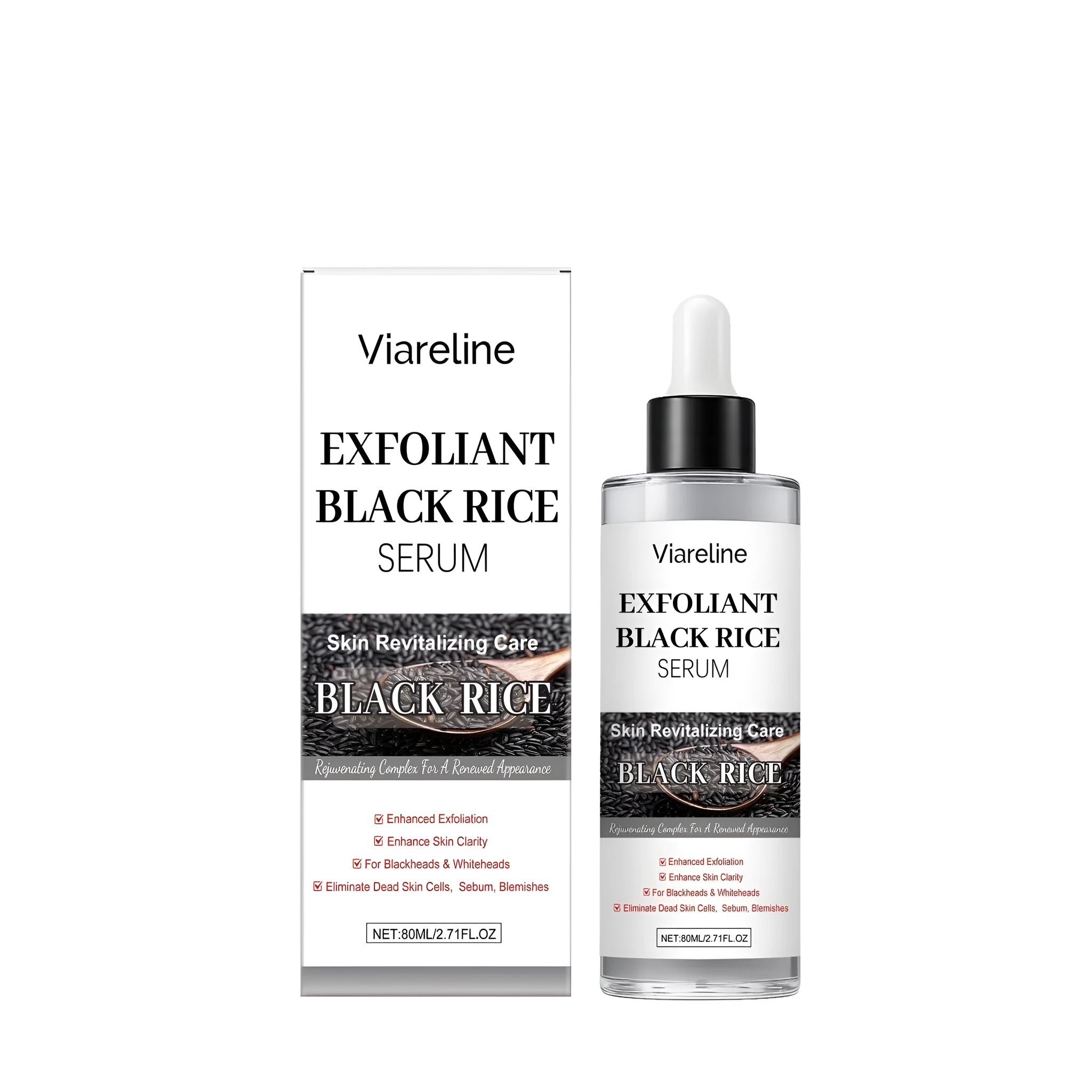 80ml bottle of black rice exfoliating liquid for the face
