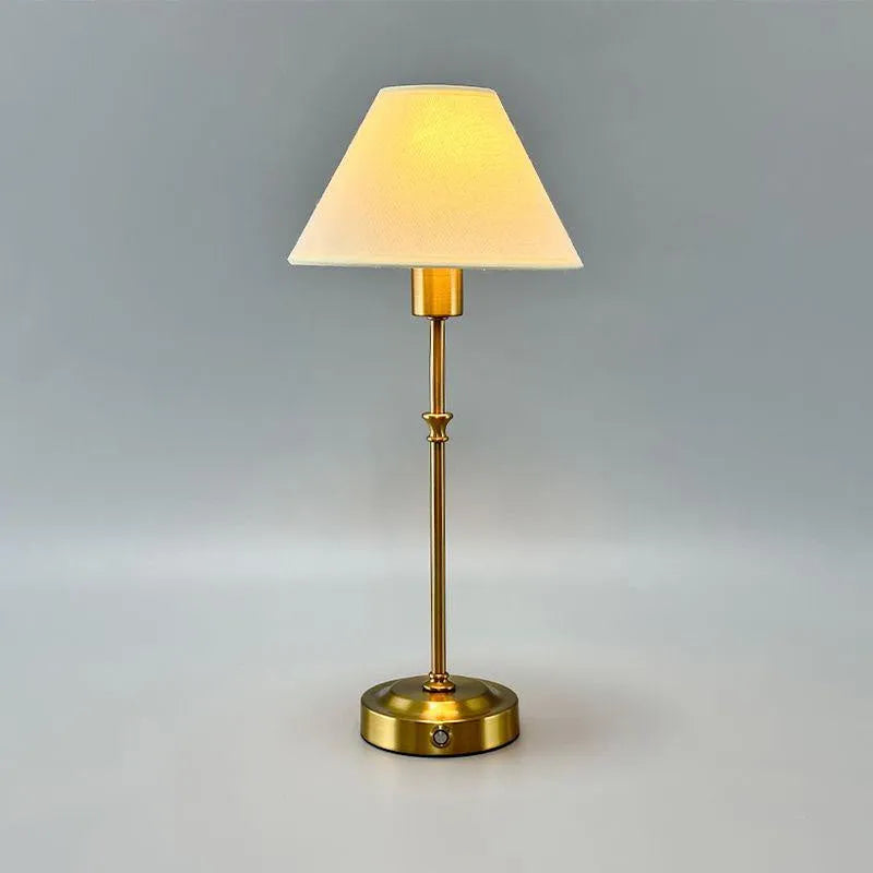 Gold alloy desk lamp with LED light source and three-step dimming button