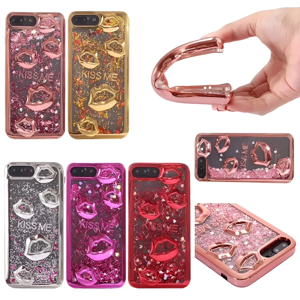 Three-dimensional lips TPU back cover phone case for Huawei P20 P30 in golden colour