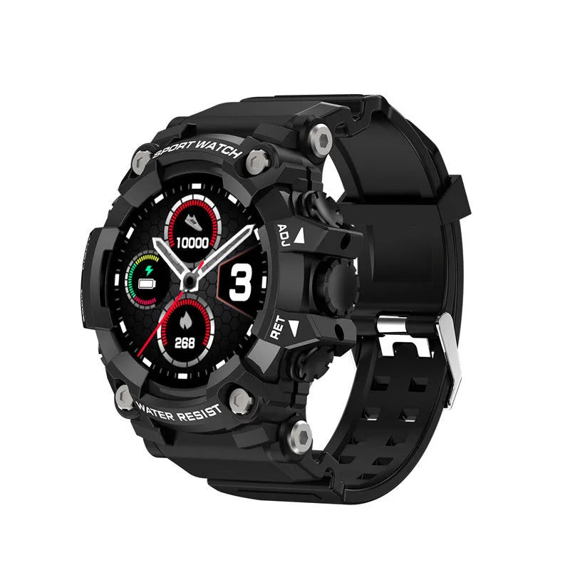 T6 Tactical Rugged Smart Watch with 1.3-inch screen on an anti-sweat wristband.