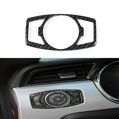 Carbon fibre pattern ABS plastic patch for Ford F150 Wild Horse headlight control 2015-2019