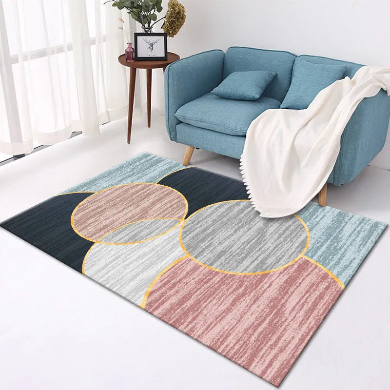 Home crystal velvet carpet in rectangular shape with machine-woven polyester surface and multiple size options