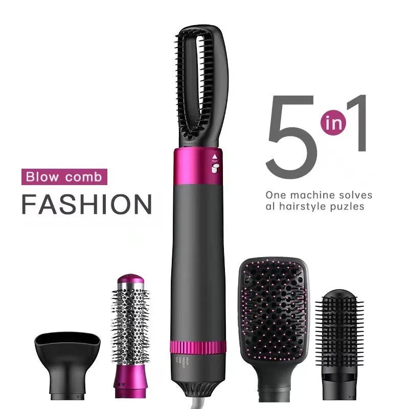 Dyson grey 5-in-1 hair dryer brush kit with multiple brush attachments and a 1.8m cord