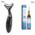 EMS thermal neck lifting massager device with LED lights, model ES-1081, on a white background.