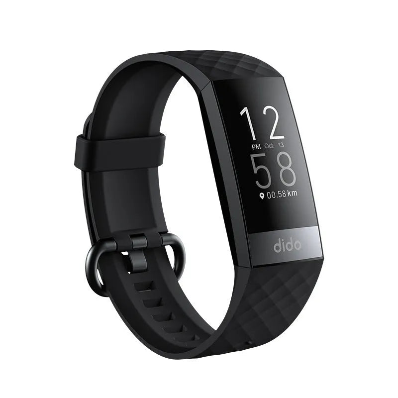 Y6 Black smart health bracelet on wrist showing blood pressure and ECG monitoring on its 1.1-inch screen.