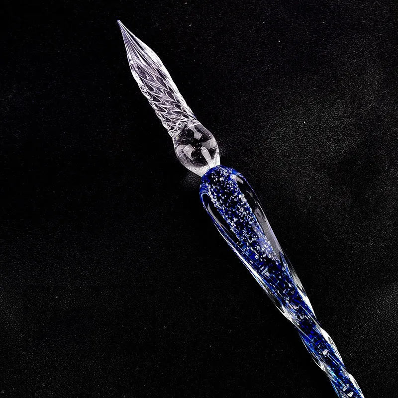 Luminous crystal glass dip pen for calligraphy and drawing, available in 4 colour set and single colour options