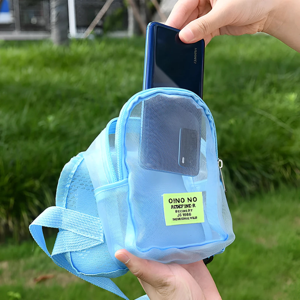 Solid colour polyester dog backpack for portable storage of pet essentials.