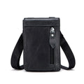 Men's small first layer cowhide belt bag, 11.5cm x 2.5cm x 16cm, waist bag or single shoulder messenger bag, 0.2KG