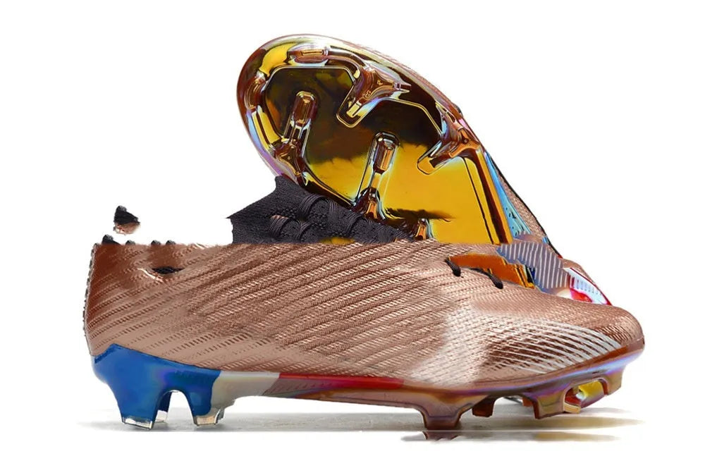 Men's built-in air cushion waterproof knitted football shoes with FG studs on rubber sole