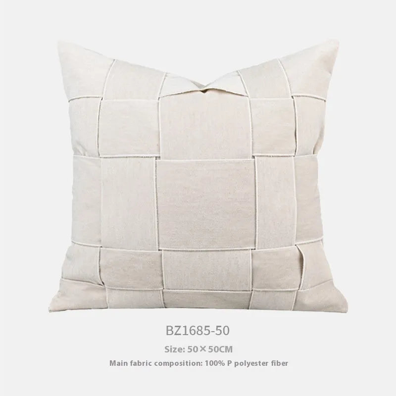 Chenille woven square pillow cushion with feather velvet filler in 50x50cm size