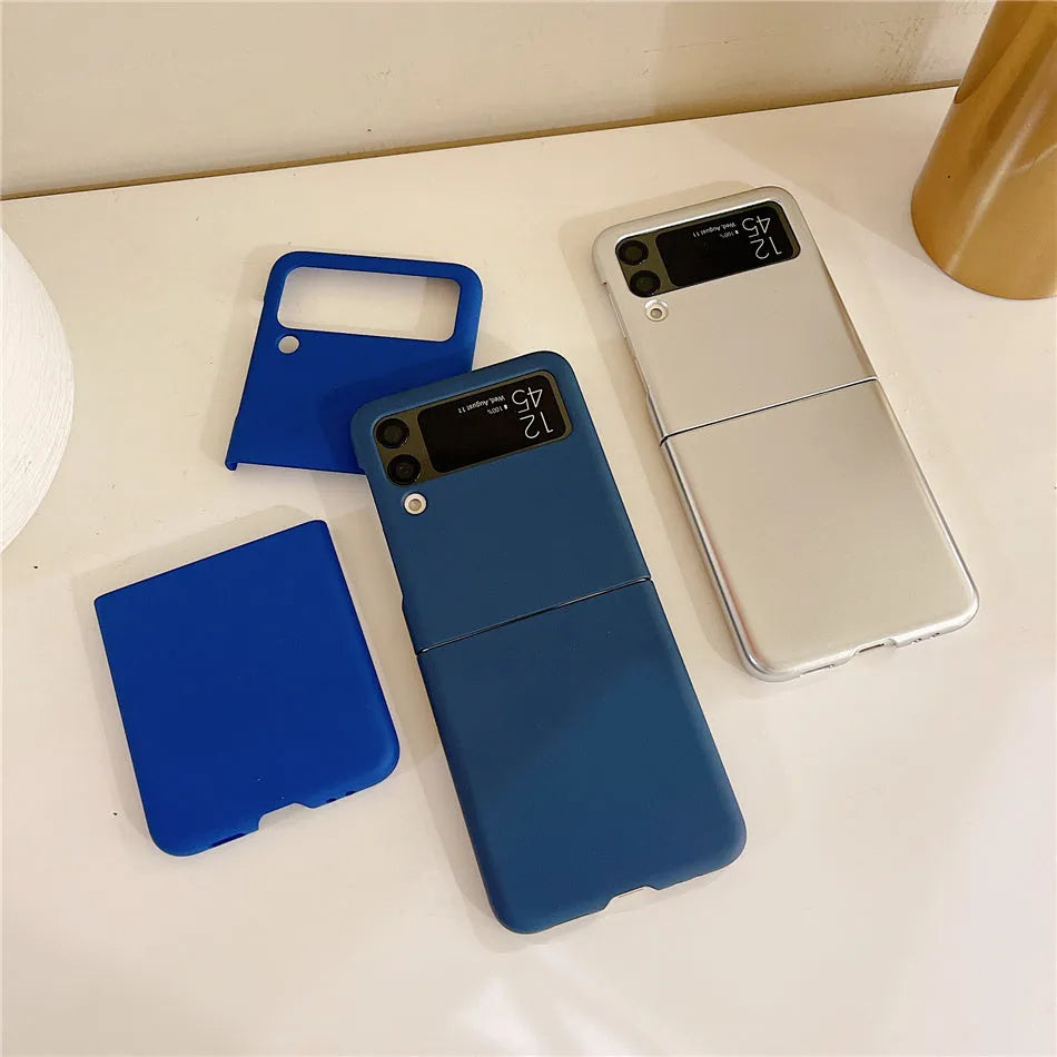 Samsung folding screen hard case with soft rubber cover in multiple colours for Z Flip4 Z Flip5 Zli3 drop protection