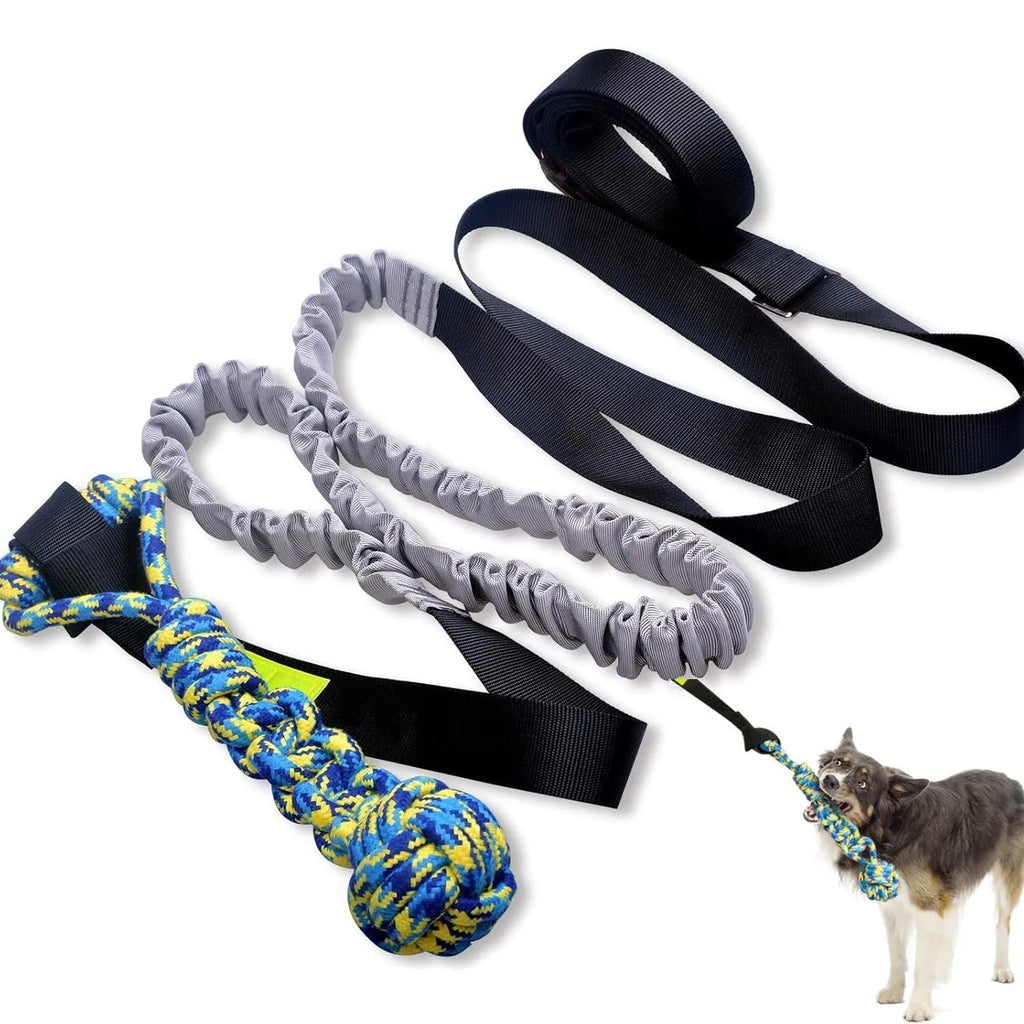 Green cotton rope dog toy with corncob design for tug of war and biting.