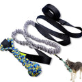 Green cotton rope dog toy with corncob design for tug of war and biting.