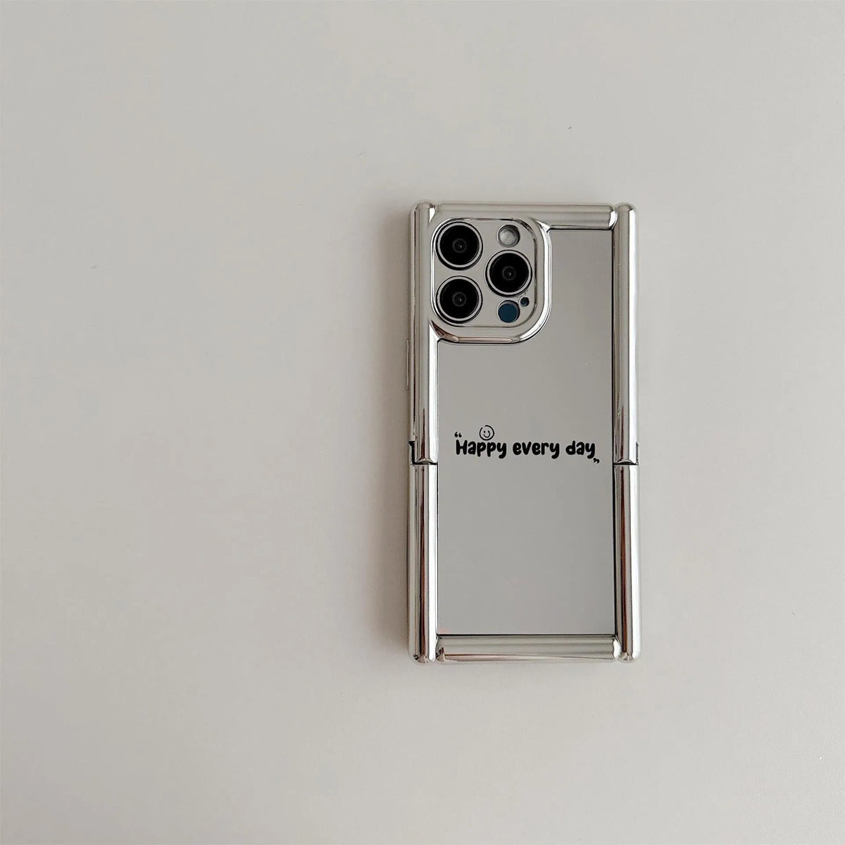 Silver grey mirror iPhone case with cylindrical bracket stand, electroplated TPU, anti-fall, all-inclusive