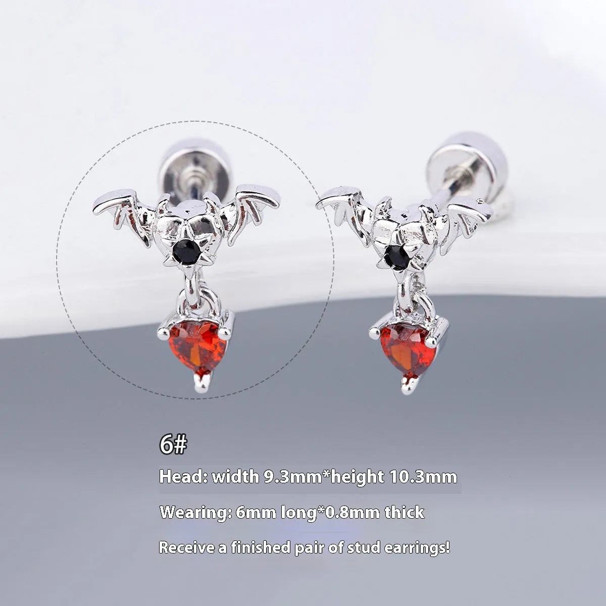 316L stainless steel Halloween drop earrings with real gold plating, skull and devil eye design, 6cm length, unisex
