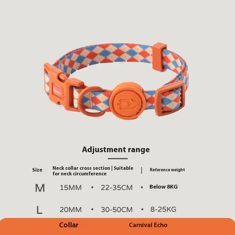 Retro dog collar and chest back harness set for small and medium dogs with hand-holding rope in multiple colours