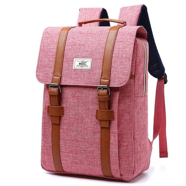Canvas computer backpack in sports fashion style, nylon waterproof cloth, 40x29x12cm, light grey colour