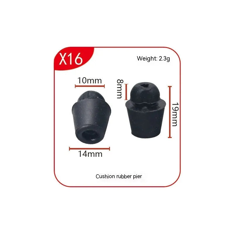 Ten X16 colour rubber automobile buckle clips for shock absorption on vehicle machine covers and trunks