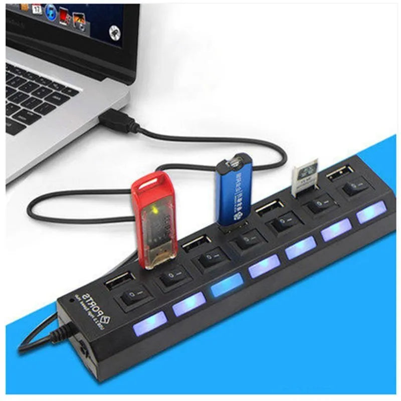 USB 2.0 HUB hub 4-port switch for notebook computer mouse keyboard in black