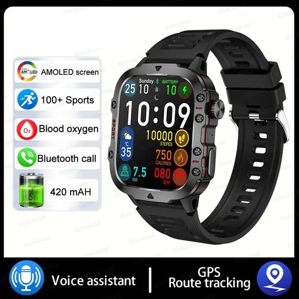QX11 Smart Bluetooth Watch with TFT screen on a wrist, showing heart rate data.