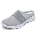 Women's mesh casual shoes with hollow-out design and flat heel in black colour