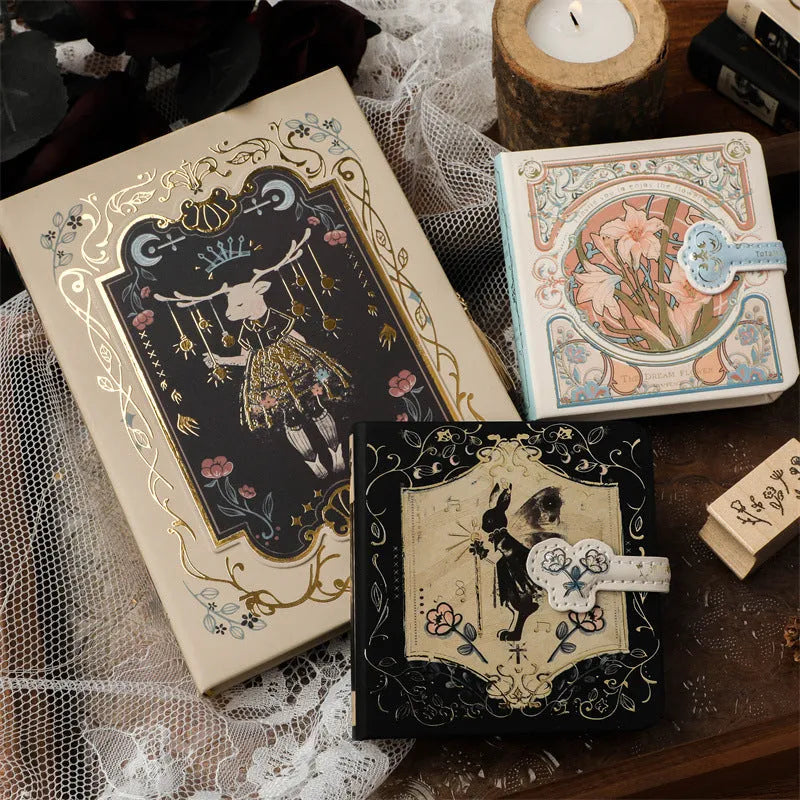 Gothic style A5 notebook with retro art cover and 40g wood pulp paper